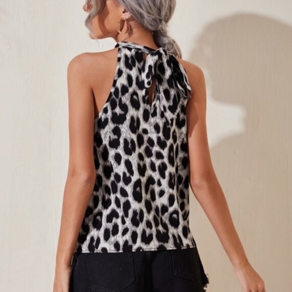 Boho leopard print halter tank top - Picture 3 of 10